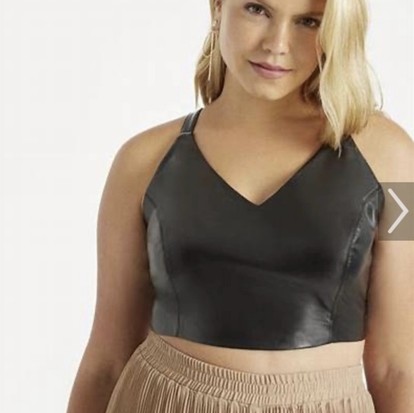 Eloquii Tops - Eloquii Faux Leather Crop Top